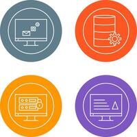 digital marketing and database management Icon vector