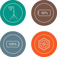 light stand and half battery Icon vector