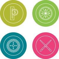 slot for coins and roulette With arrows Icon vector