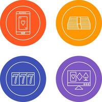 phone gambling and pack of bills Icon vector