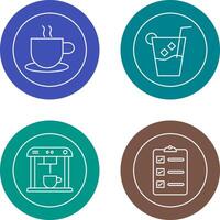 hot coffee and whiskey sour Icon vector