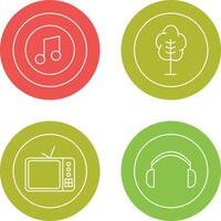 Music Player and Tree Icon vector