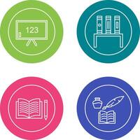 Classroom Board and Bookstand Icon vector