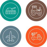 Tank and Tractor Icon vector