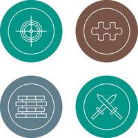 Target and Puzzle Piece Icon vector