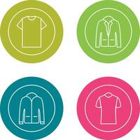 Plain T Shirt and Stylish Jacket Icon vector