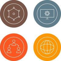 nodes and network setting Icon vector