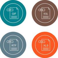 GIF and SQL Icon vector