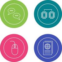 Conversation Bubbles and Processors Connected Icon vector