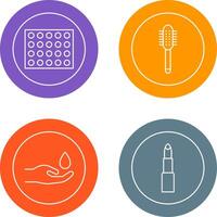 Colored Palette and Comb Icon vector