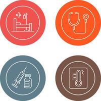 Stethoscope and Hospital Icon vector