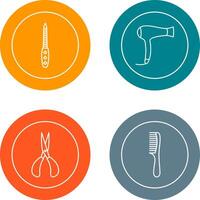 Nail File and Hair Dryer Icon vector