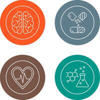 Brain and Capsule Icon vector