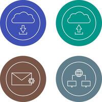 download from cloud upload to cloud Icon vector