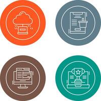 Cloud Computing and Online Shopping Icon vector