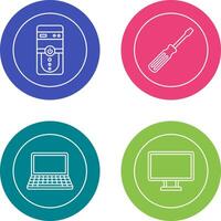 Cpu and Screw driver Icon vector