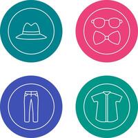 sombrero y hipster estilo icono vector