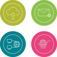 Upload to Cloud and Message Settings Icon vector