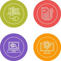 Digital Library and Essay Icon vector