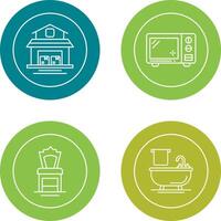 Warehouse and Microwave Icon vector