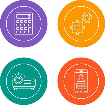 Calculator and Setting Icon vector