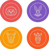 Sloth and Rabbit Icon vector