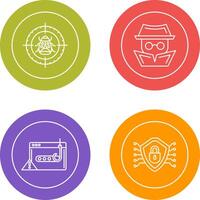 Bug Target and Hacker Icon vector