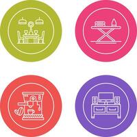 Iron Board and Table Icon vector