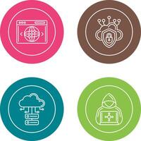 Cloud Security and Website Icon vector
