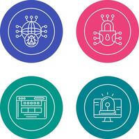 Global Malware and Cyber defence Icon vector