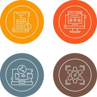 Financial Analytics and Webpage Icon vector