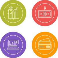 Chart Up and Money Down Icon vector