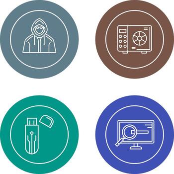 Safe Box and Hacker Icon vector