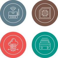 Wifi Router and Chip Icon vector