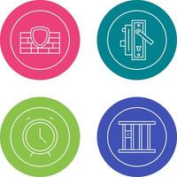 Firewall and Door Handle Icon vector