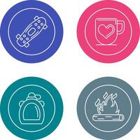 Skateboard and Mug Icon vector