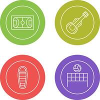 Football and Guitar Icon vector