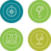 compass and hook Icon vector