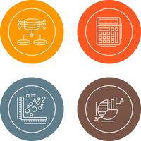 Structured Data and Calculator Icon vector