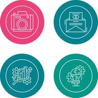 Photo Camera and Invitation Card Icon vector