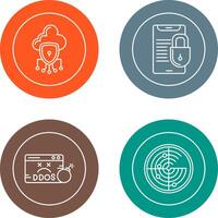 Data Protection and Smart Phone Icon vector