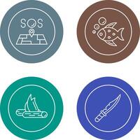 Sos and Fish Icon vector