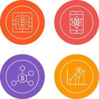 Bitcoin Chip and Mobile Icon vector