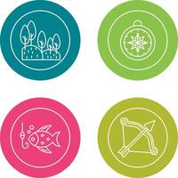 Forest and Compass Icon vector