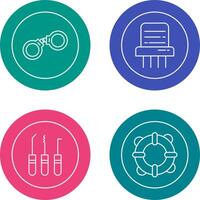 Handcuffs and Paper Shredder Icon vector