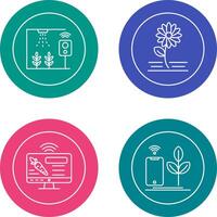 Smart Farm and Flowers Icon vector