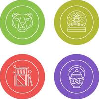 Polar Bear and Snow Globe Icon vector