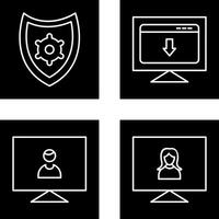 seguridad ajustes y descargar página web icono vector