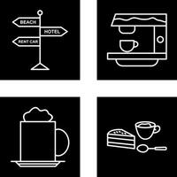 signboard and coffe machine Icon vector