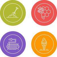 Digging and Honeycomb Icon vector